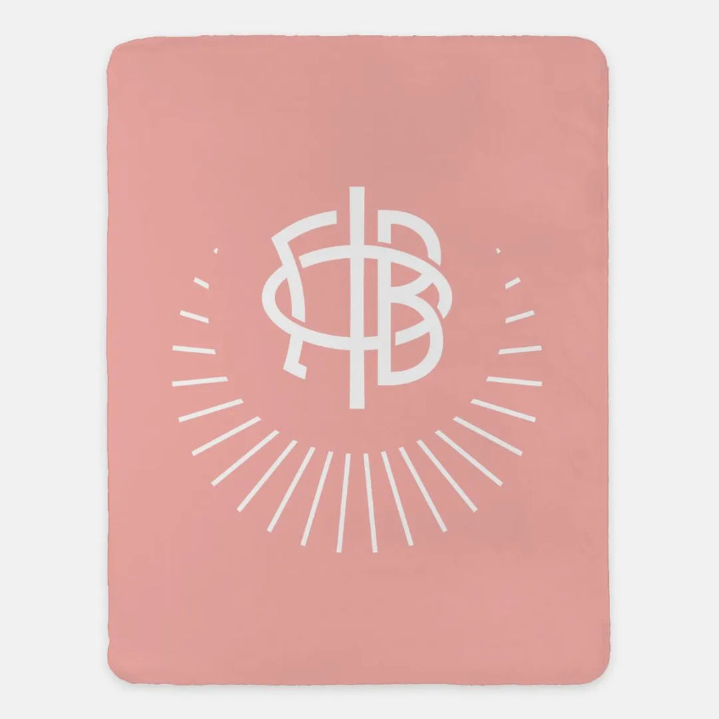 Gamma Phi Beta Blanket XL 60x80 Crescent - Blush | GPhiB Gift Shop