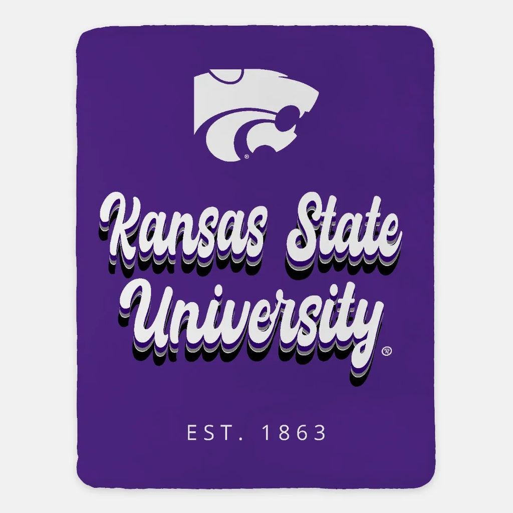 Kansas State University Blanket - Retro - 60"x80" | Custom Gifts 