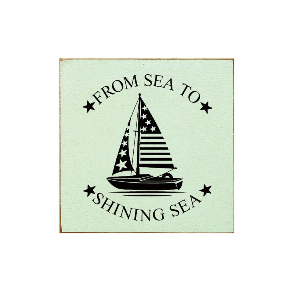 From Sea to Shining Sea Wood Sign - 7"x7" - Festive Fit Home