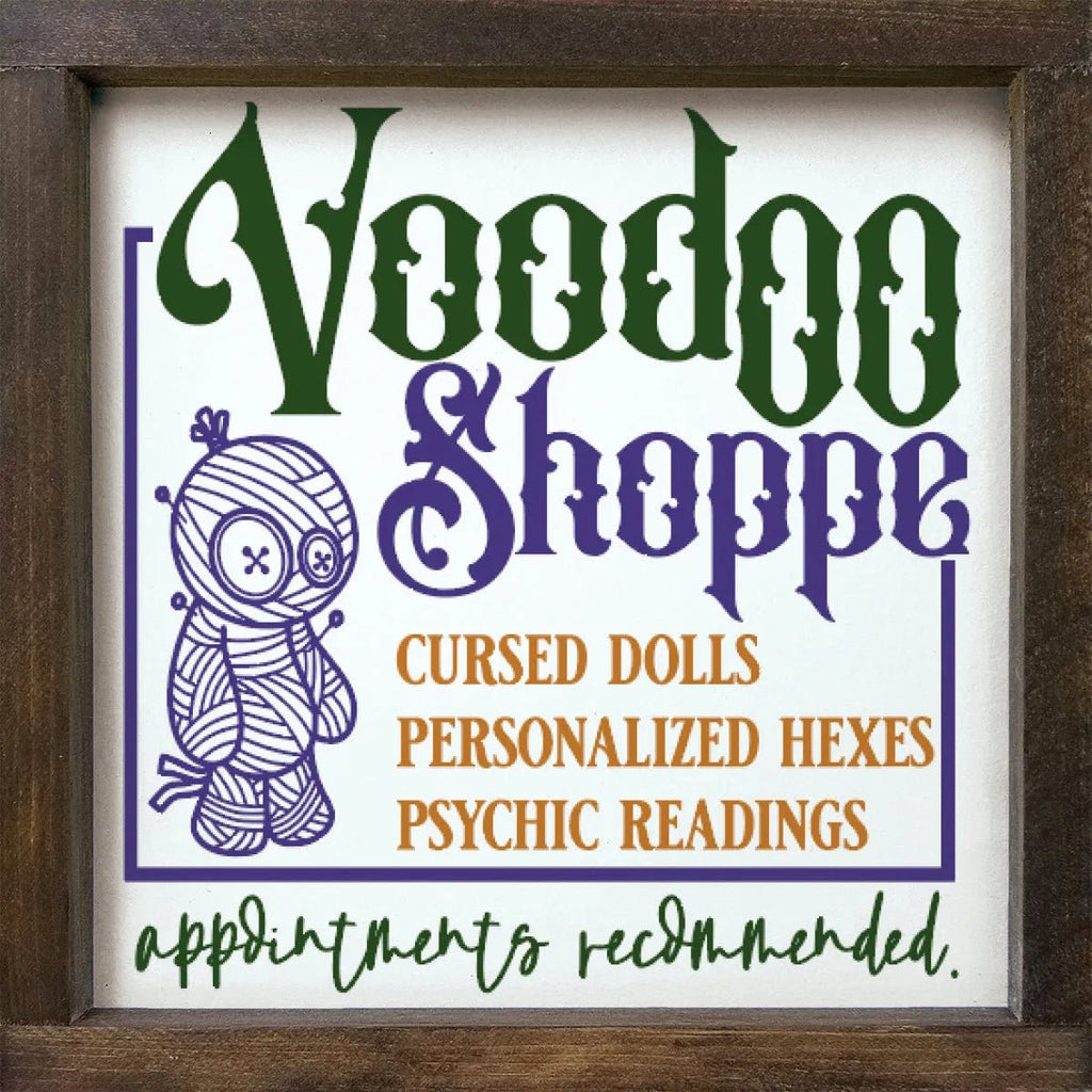 Halloween Framed Art - Voodoo Shoppe - 12"x12" - Festive Fit Home