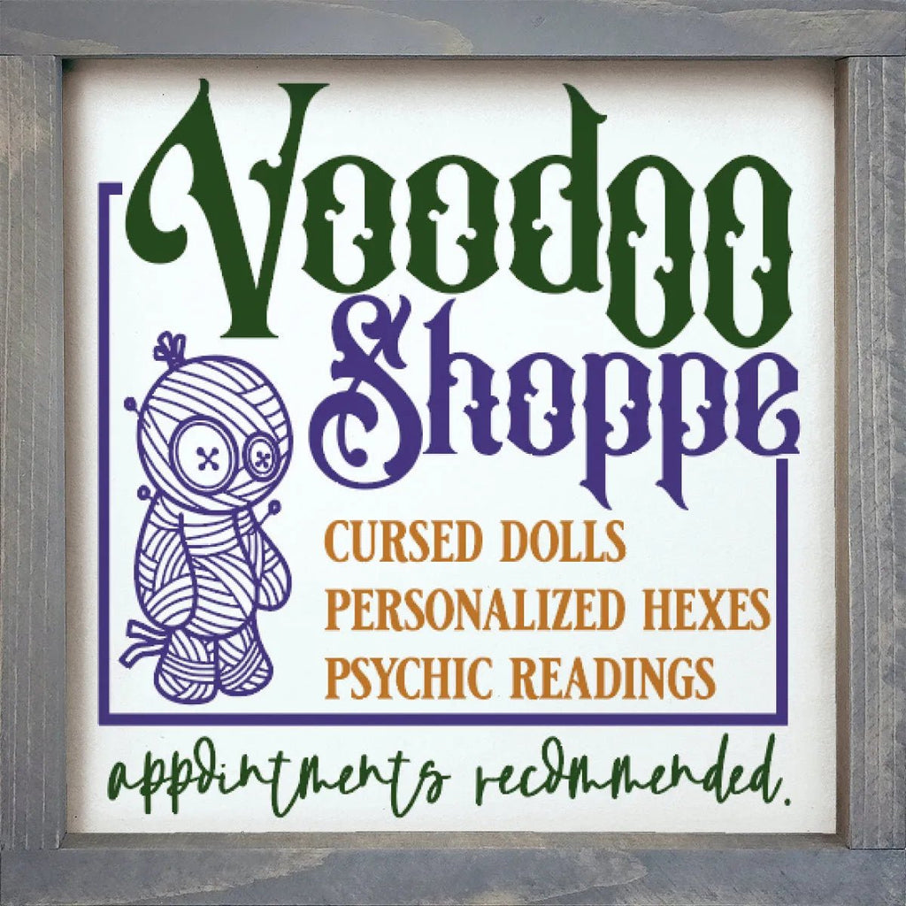 Halloween Framed Art - Voodoo Shoppe - 12"x12" - Festive Fit Home