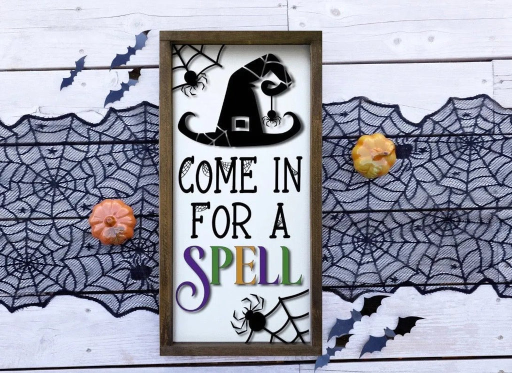 Halloween Spell Large Tall Wood Sign - 12"x24" - Festive Fit Home