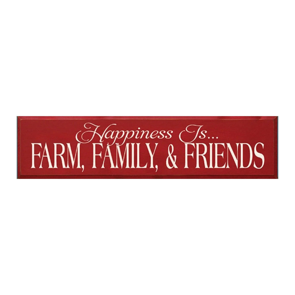 Happiness is Farm, Family and Friends Rustic Wood Sign - 9"x36" - Festive Fit Home