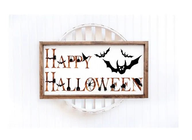 Happy Halloween Large Wood Sign - 12"x24" - Festive Fit Home