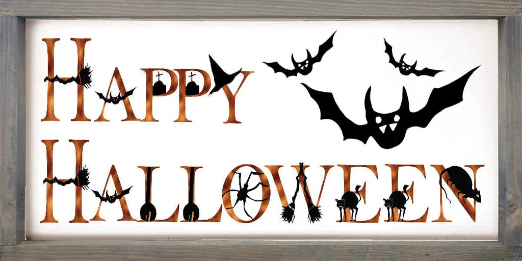 Happy Halloween Large Wood Sign - 12"x24" - Festive Fit Home