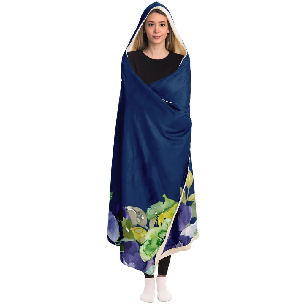 Alpha Delta Pi Woodland Violet Large Hooded Sherpa Blanket | Gifts and Decor | Festive Fit Home