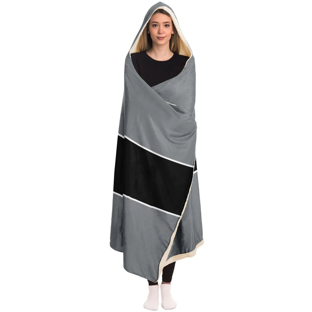 Chi Omega Gray Traditional  Large Hooded Sherpa Blanket 60"x80" | Custom Gifts and Decor | Festive Fit Home