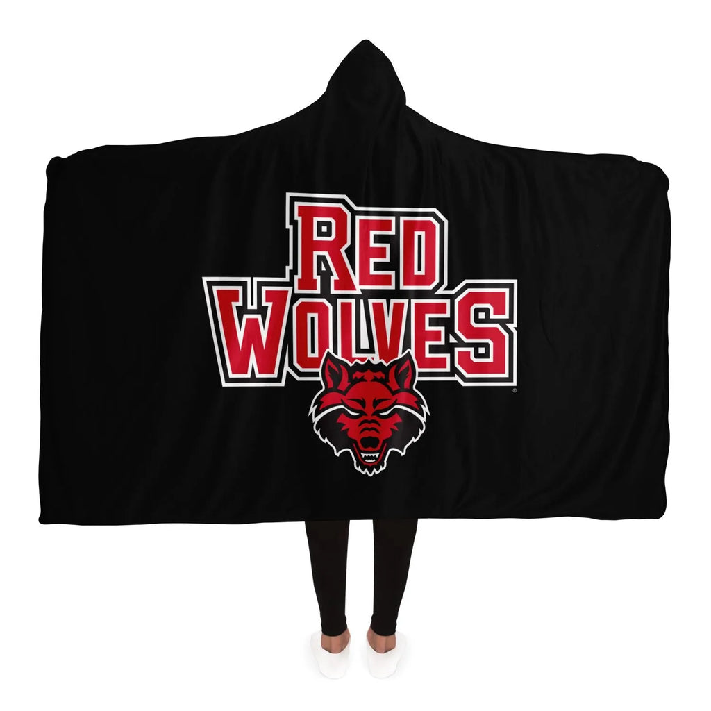 Arkansas State University Red Wolves Hooded Blanket | Gifts and Decor | Custom Merchandise | Festive Fit Home