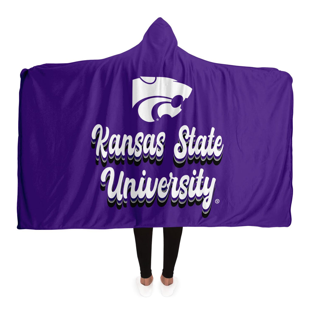 Kansas State University Retro Hooded Blanket 60"x80" | Official Gifts and Decor | Festive Fit Home