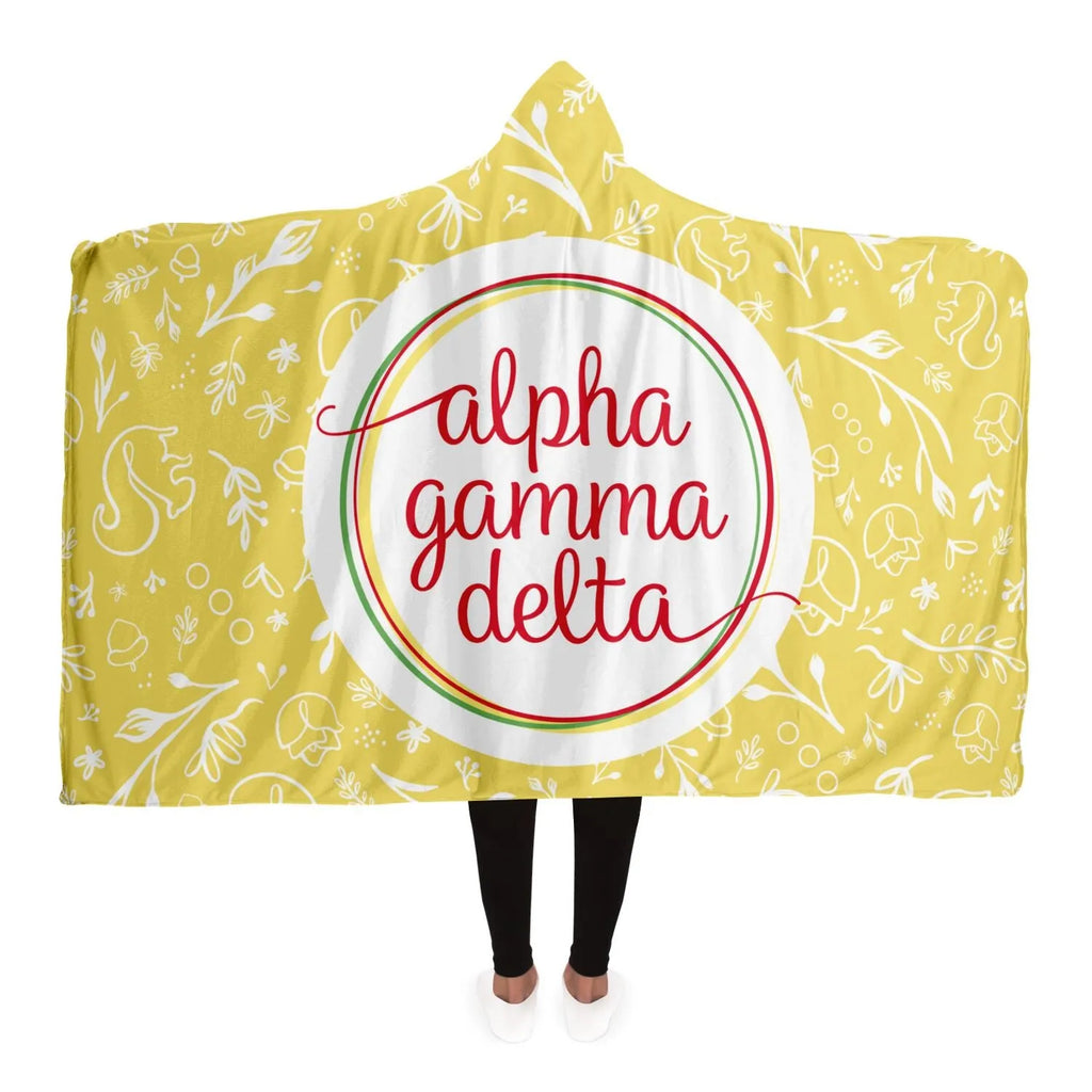 Alpha Gamma Delta Hooded Blanket - Buff Combo | Official Gift Shop | Merchandise | Festive Fit Home