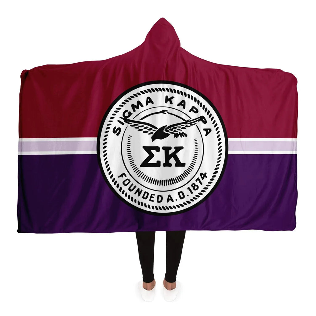 Sigma Kappa Hooded Blanket - 60"x80" | Official Merchandise and Gifts | Festive Fit Home