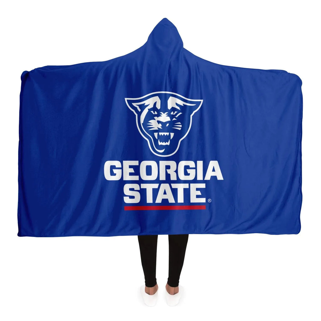 Georgia State University Panther Hooded Sherpa Blanket | Gifts | Festive Fit Home