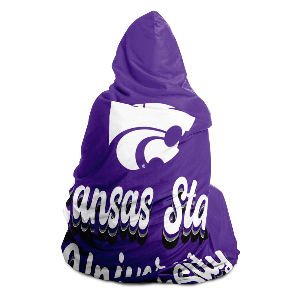 Kansas State University Retro Hooded Blanket 60"x80" | Official Gifts and Decor | Festive Fit Home