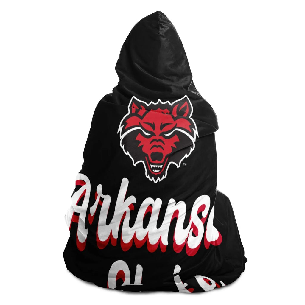 Arkansas State Large Hooded Blanket - Retro | Custom Gifts and Decor | Official Merchandise | Festive Fit Home