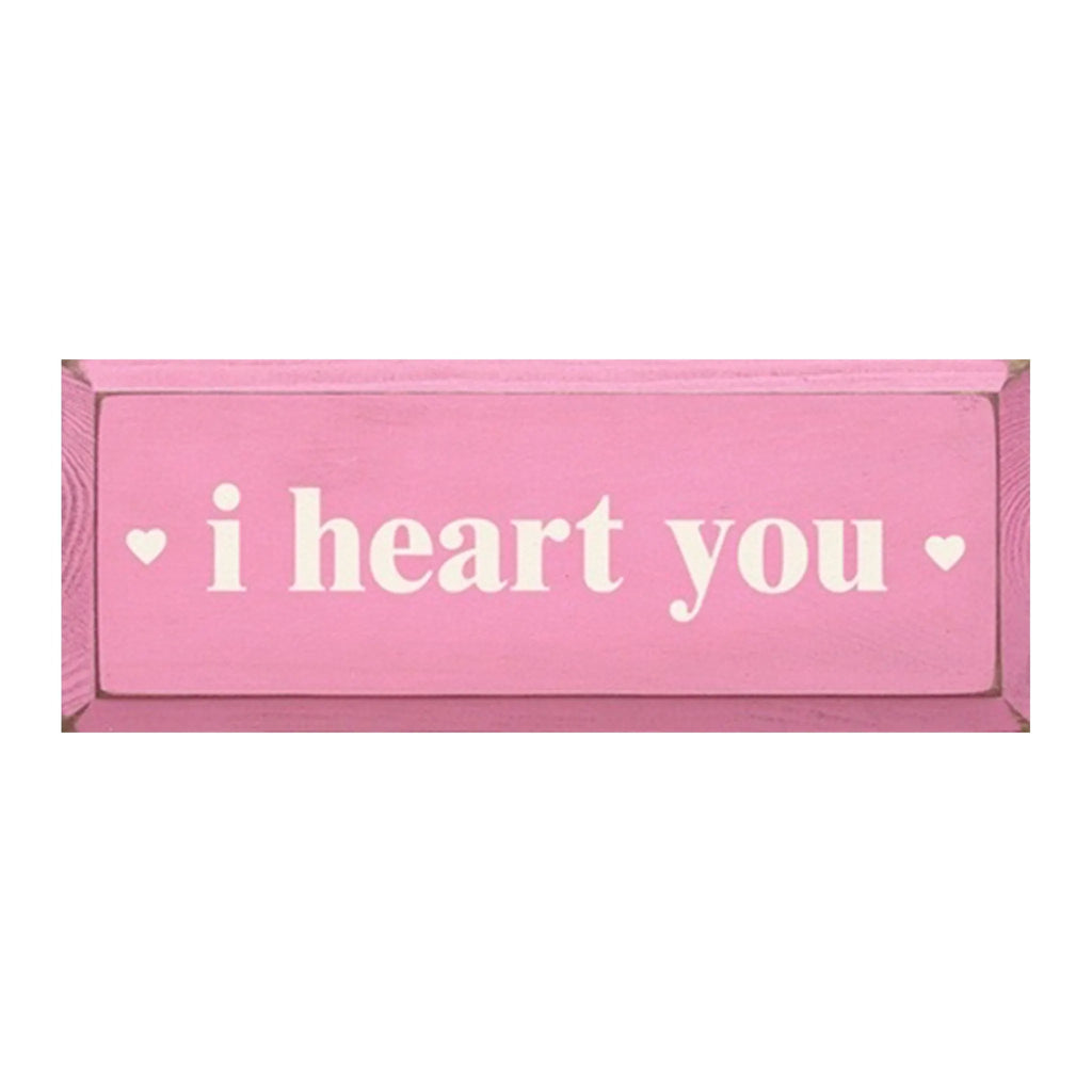 I Heart You Large Wood Sign - 7"x18" - Festive Fit Home