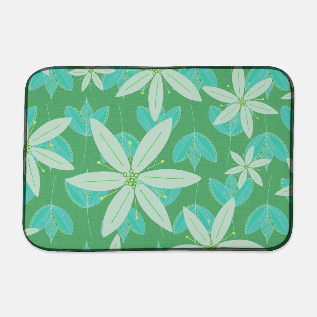 Green Daisy Dish Mat | Spring and Summer Kitchen Accessories and Decor | Festive Fit Home