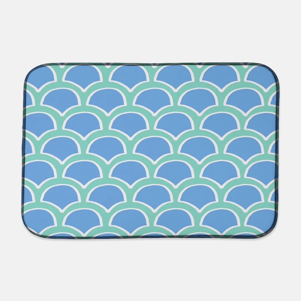 Blue and Green Scales Dish Mat  Dish Mat | Dish Mat | Spring Dish Mat | Festive Fit Home | Summer Home Decor |Kitchen accessories