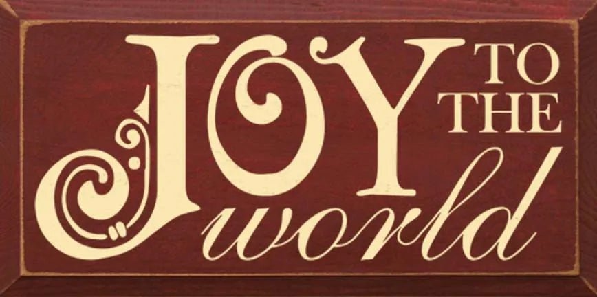 Joy to the World Christmas Quote Wood Sign - 9"x18" - Festive Fit Home