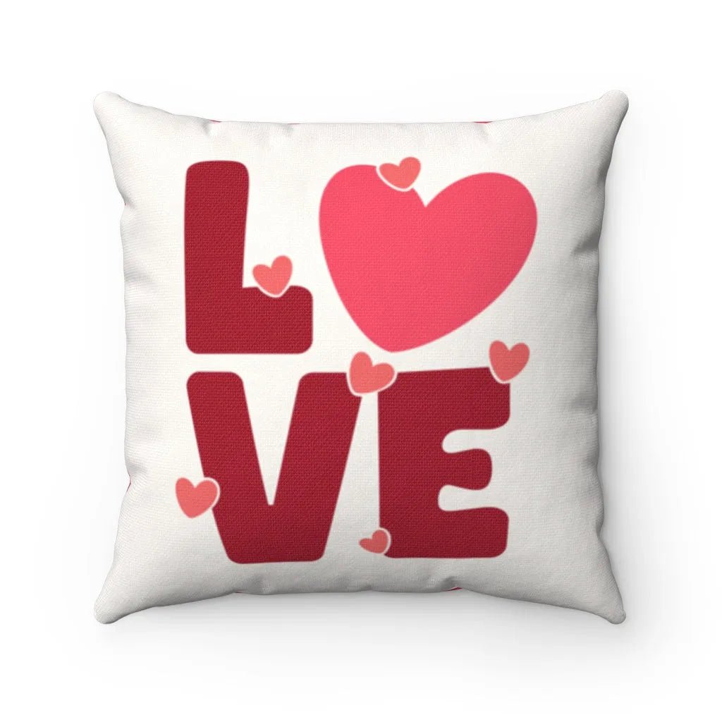 LOVE Square Throw Pillow Cover - Festive Fit Home