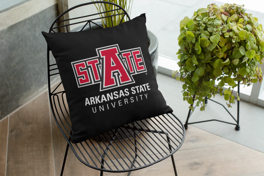 Black Arkansas "STATE" University Pillow Cover 18" | Gifts and Decor | Merchandise | Festive FIt Home