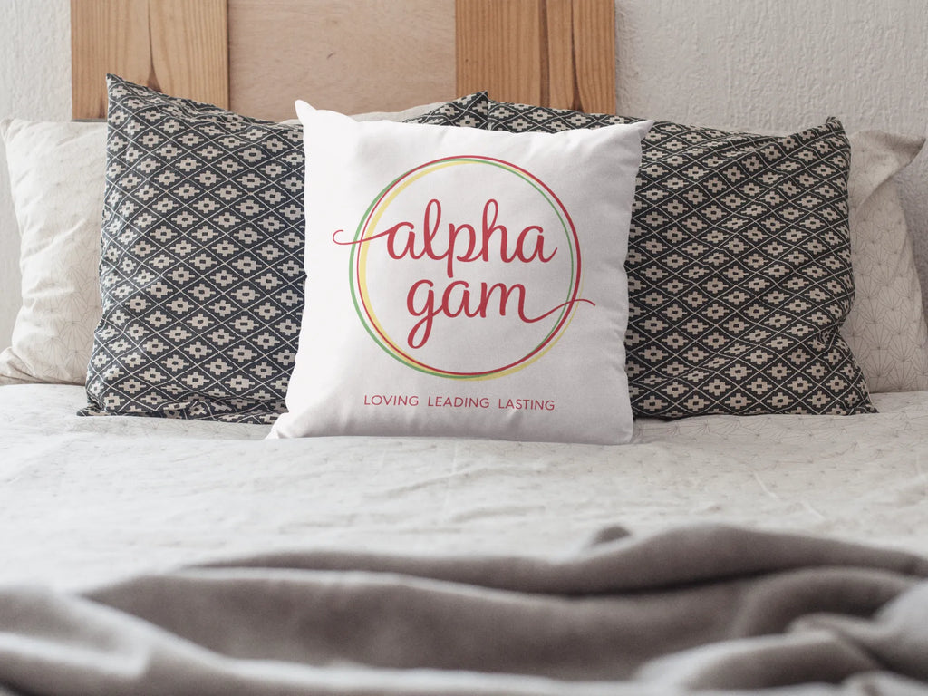 Alpha Gam Pillow Cover - 18" | Custom Gifts | Official Merchandise | Decor | Festive Fit Home