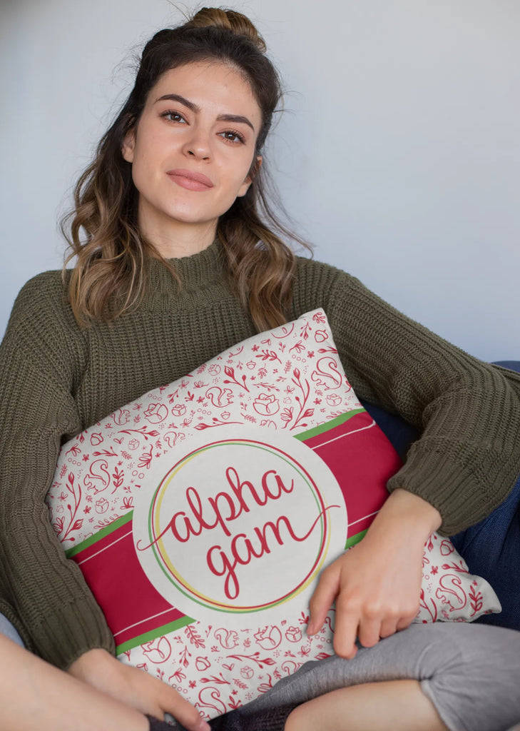 Alpha Gam Pillow Cover - Combo Stripes - 18" | Official Gift Shop | Decor and Merchandise | Festive Fit Home