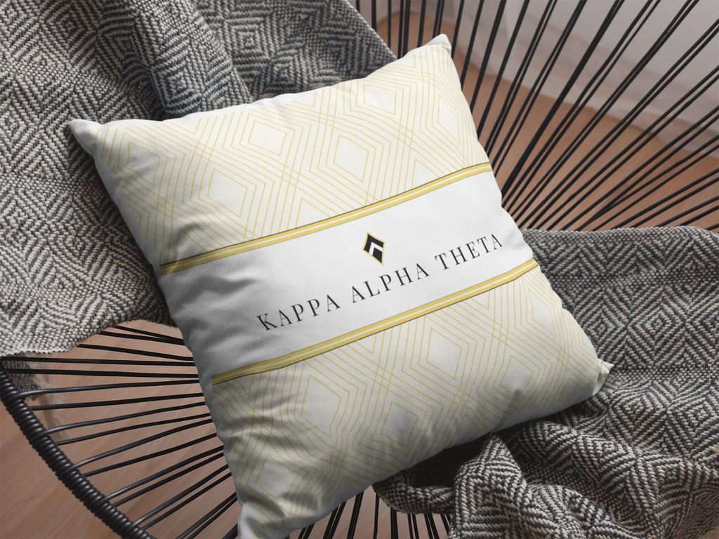 Kappa Alpha Theta Pillow Cover - Diamond Pattern - 18" | Custom Gifts | Official Merchandise | Festive Fit Home