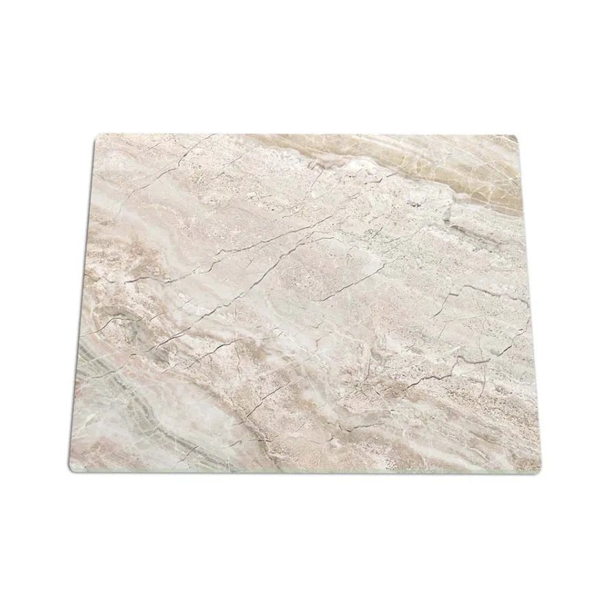 RV Small Stove Top Cover & Cutting Board - Beige Marble Style - Festive Fit Home