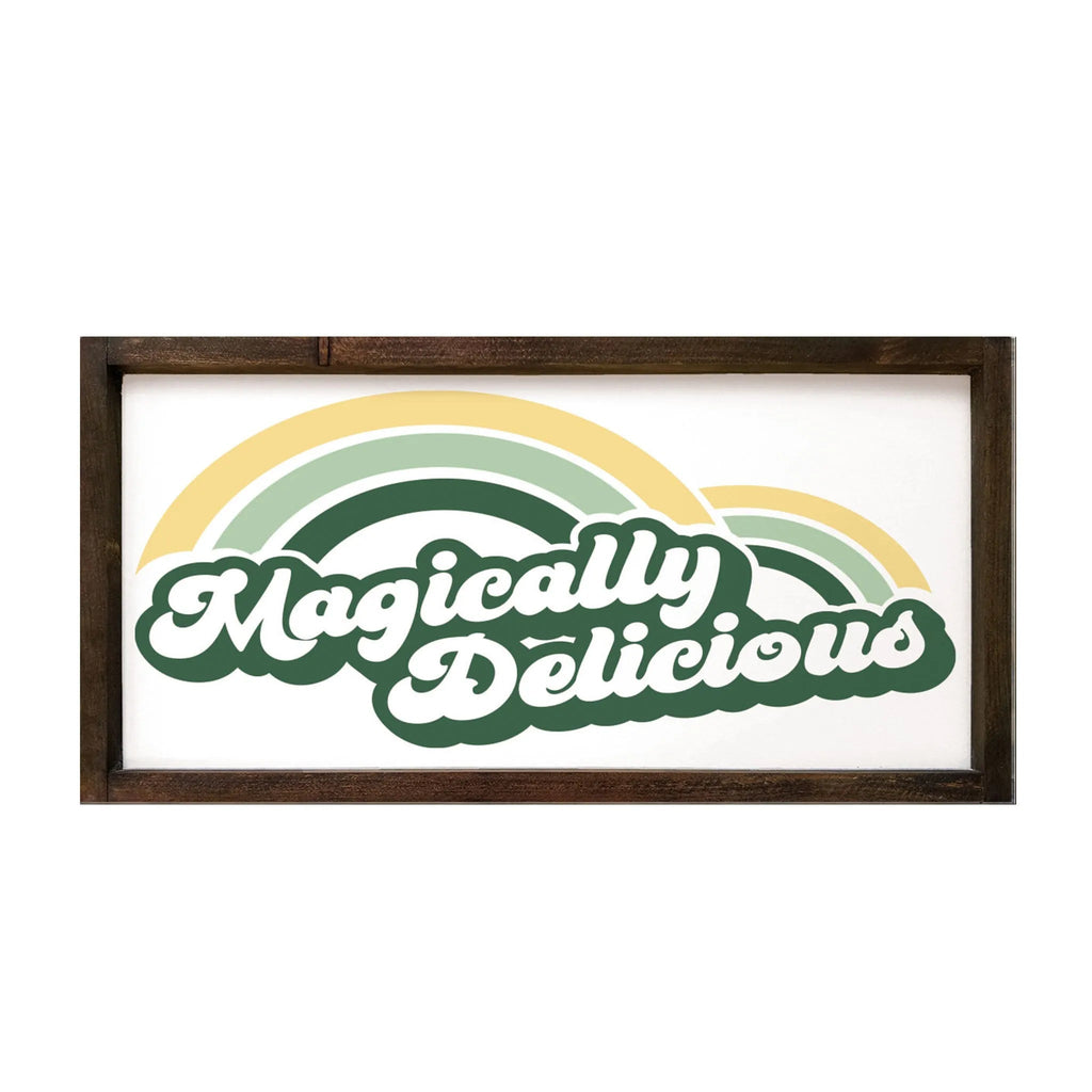 St. Patrick's Day Sign - Magically Delicious - Large Framed - 12"x24" - Festive Fit Home