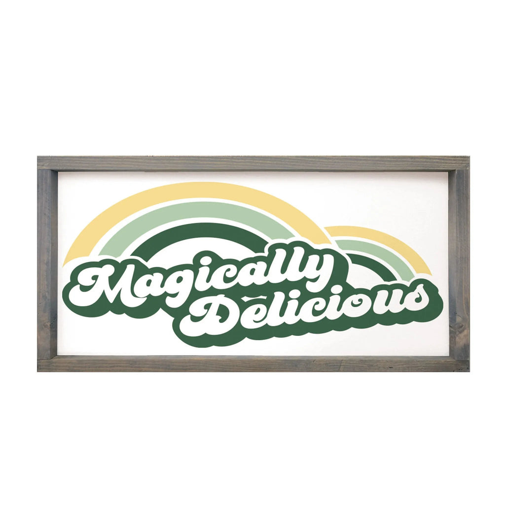 St. Patrick's Day Sign - Magically Delicious - Large Framed - 12"x24" - Festive Fit Home