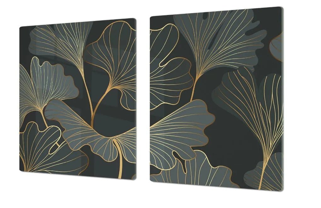 Stove Top Cover - Art Deco Leaf | Gas & Electric Cooktop Cover | Charcuterie Board - Festive Fit Home