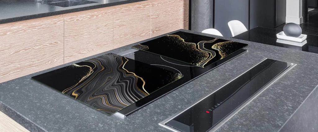 Stove Top Cover - Black Giltz | Gas & Electric Cook Top Cover | Noodle Board - Festive Fit Home