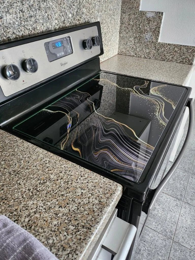 Stove Top Cover - Black Giltz | Gas & Electric Cook Top Cover | Noodle Board - Festive Fit Home