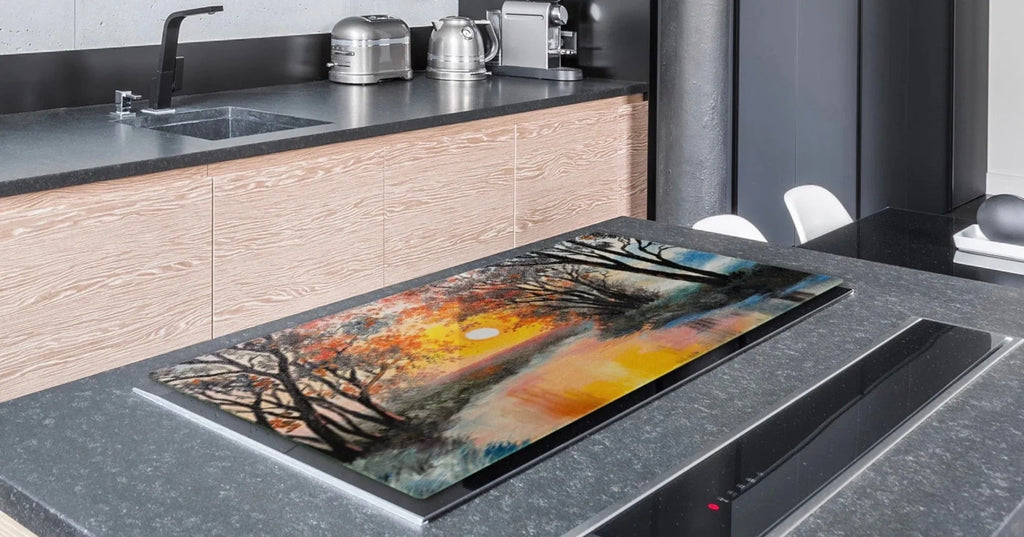 Stove Top Cover - Icy Landscape | Gas & Electric Burner Cover | Noodle Board - Festive Fit Home