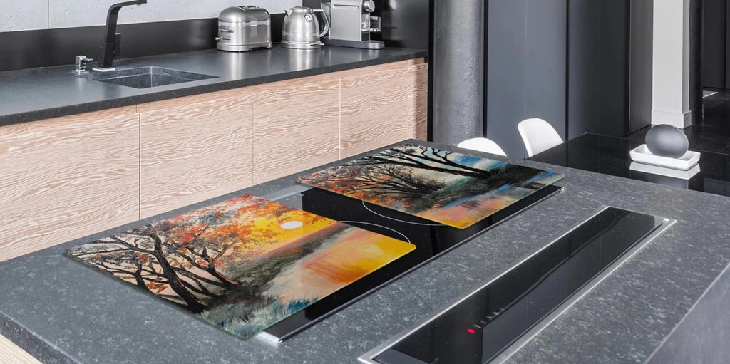 Stove Top Cover - Icy Landscape | Gas & Electric Burner Cover | Noodle Board - Festive Fit Home