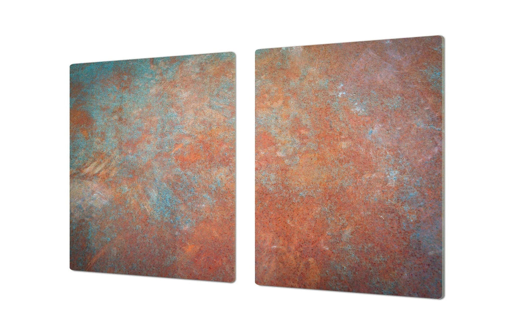 Stove Top Cover - Oxidized Orange & Teal | Gas and Electric Cook Top Cover - Festive Fit Home