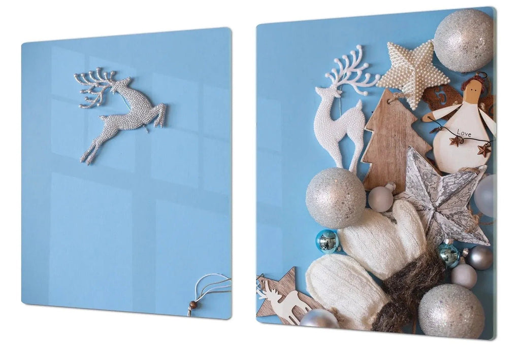 Stove Top Cover - Reindeer Ornaments | Gas and Induction Electric Cook Top Cover | Charcuterie Board - Festive Fit Home