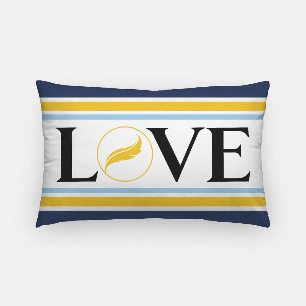 Alpha Xi Delta LOVE Lumbar Pillow Cover - Gold Quill | Custom Gifts | Festive Fit Home