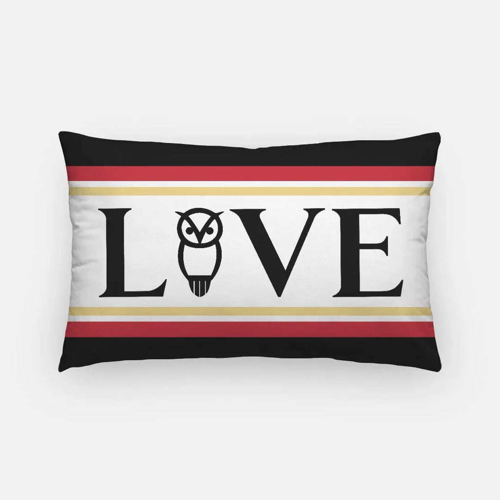 Chi O "LOVE" Lumbar Pillow Cover - Owl | Official Gift Shop | Decor | Festive Fit Home