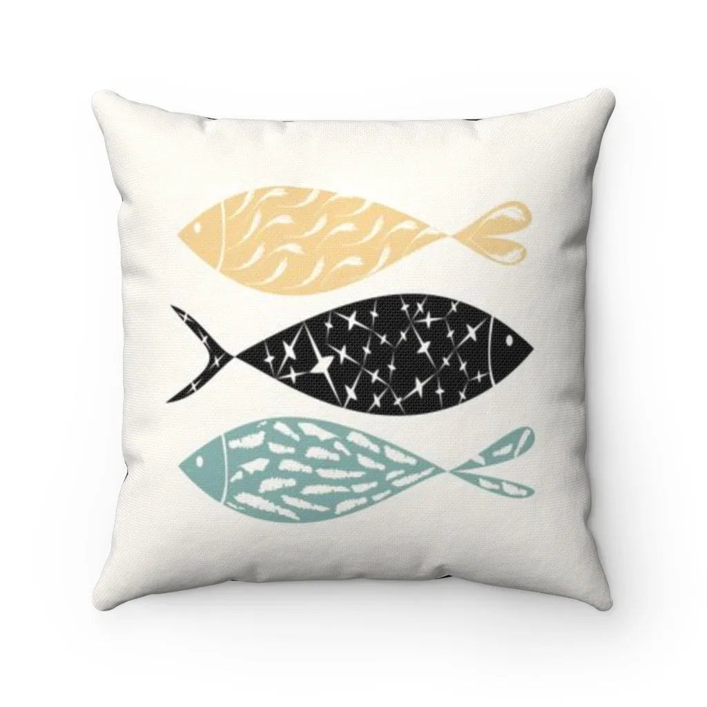 Silhouette Fish Throw Pillow Cover | Summer Throw Pillow | Summer Home Decor