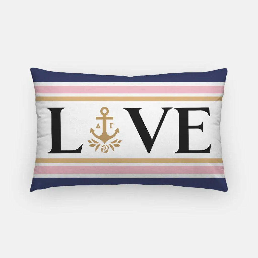 Delta Gamma "LOVE" Lumbar Pillow Cover | Custom Gifts and Decor | Festive Fit Home