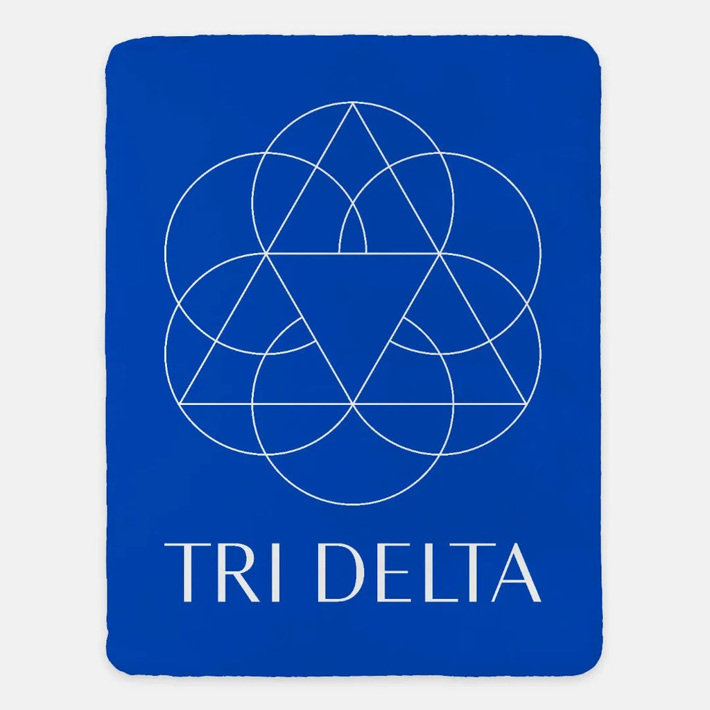 Tri Delta Blanket XL 60x80 Blue | Custom Delta Delta Delta Gifts | Festive Fit Home