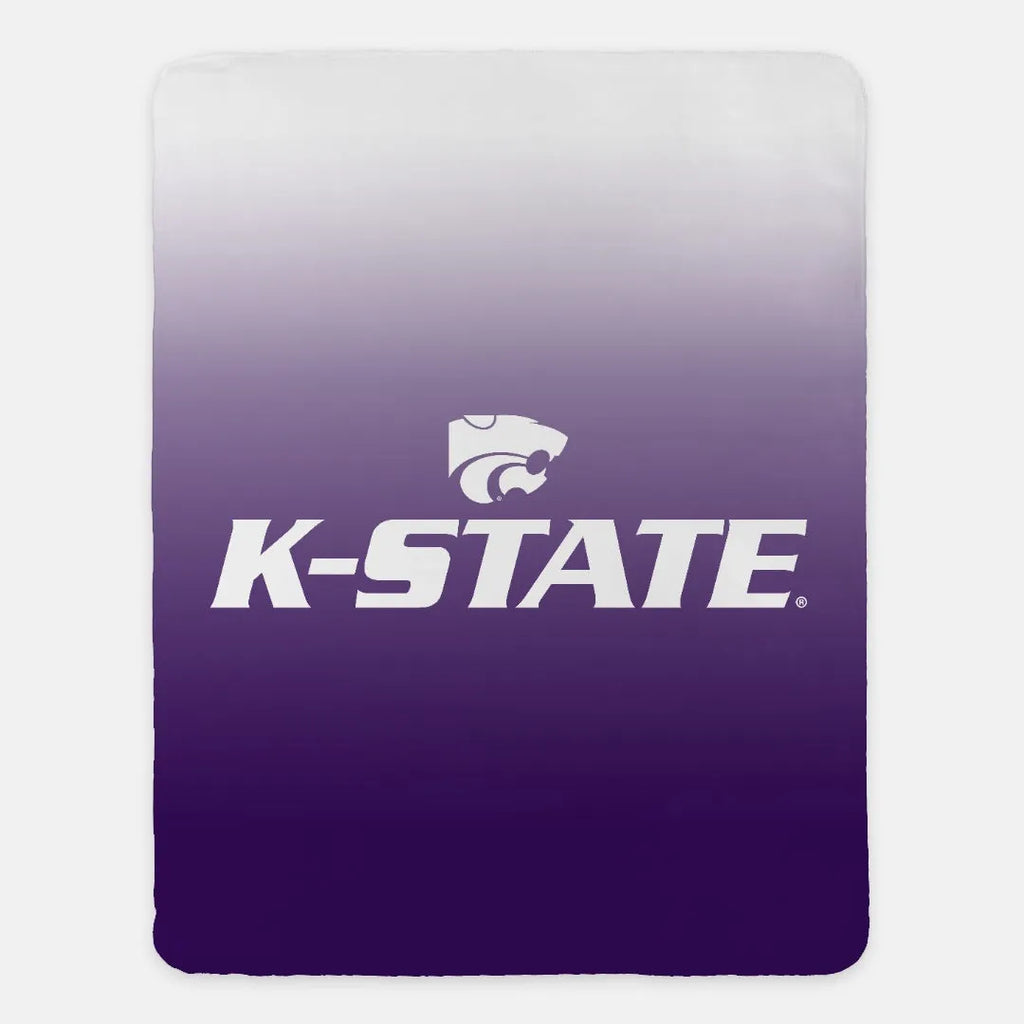 K-State Purple Gradient Sherpa Blanket - 60"x80" | Official Gifts and Decor | Festive Fit Home