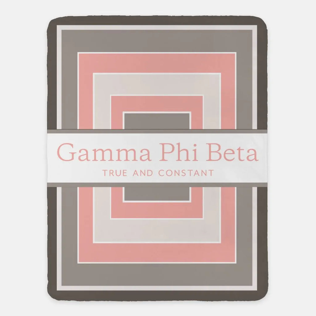 Gamma Phi Beta Sherpa Blanket XL 60x80 - Geo | GPhiB Gift Shop 