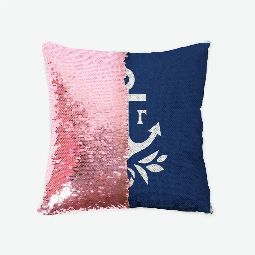 Delta Gamma Sequin Pillow Cover - Brandmark | Custom Gifts | Dorm Decor | Festive Fit Home