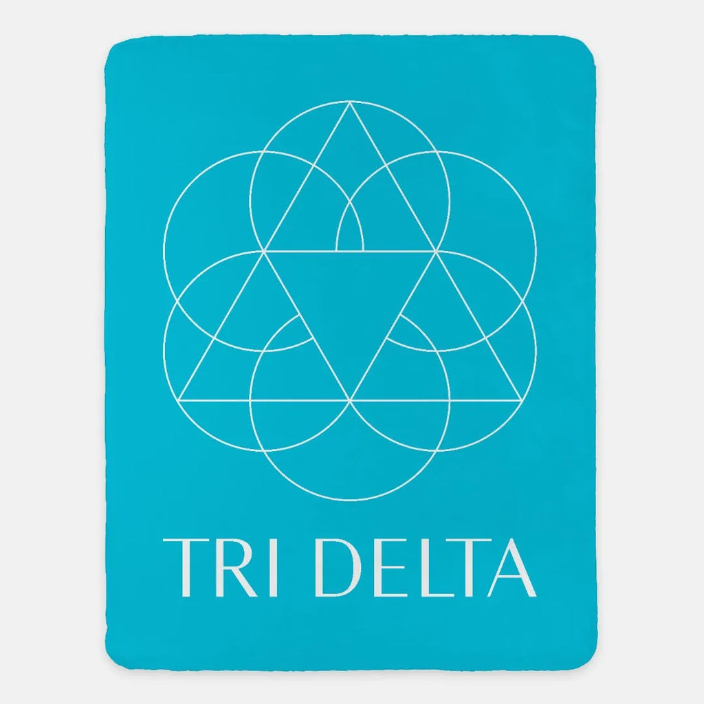 Tri Delta Blanket XL 60s80 Bright Blue | Custom Gifts & Decor | Festive Fit Home