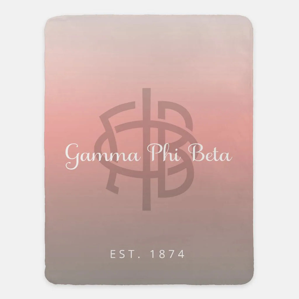 Gamma Phi Beta Sherpa Blanket - Gradient - 60"x80" | Gifts and Decor | Festive Fit Home