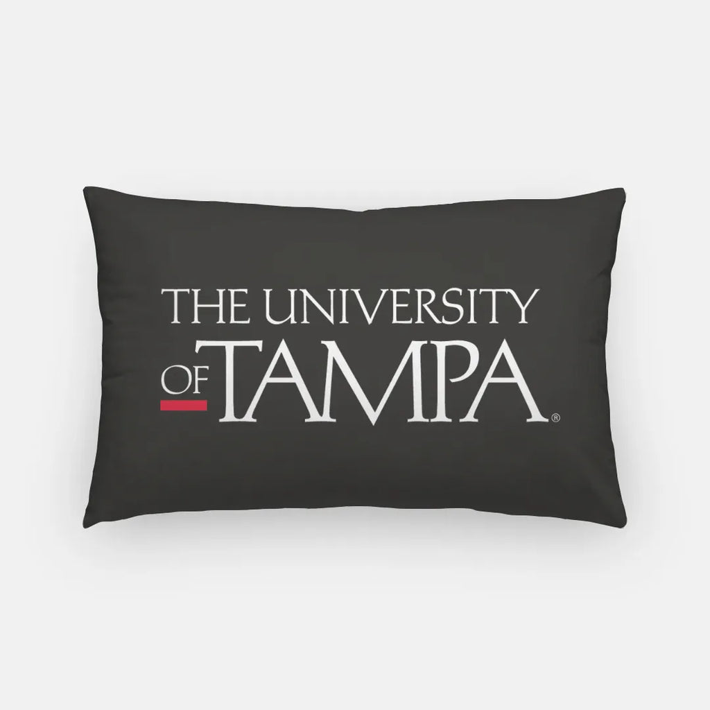 University of Tampa Lumbar Pillow Cover - Black Traditional Logo | Unique Gifts | Festive Fit Home