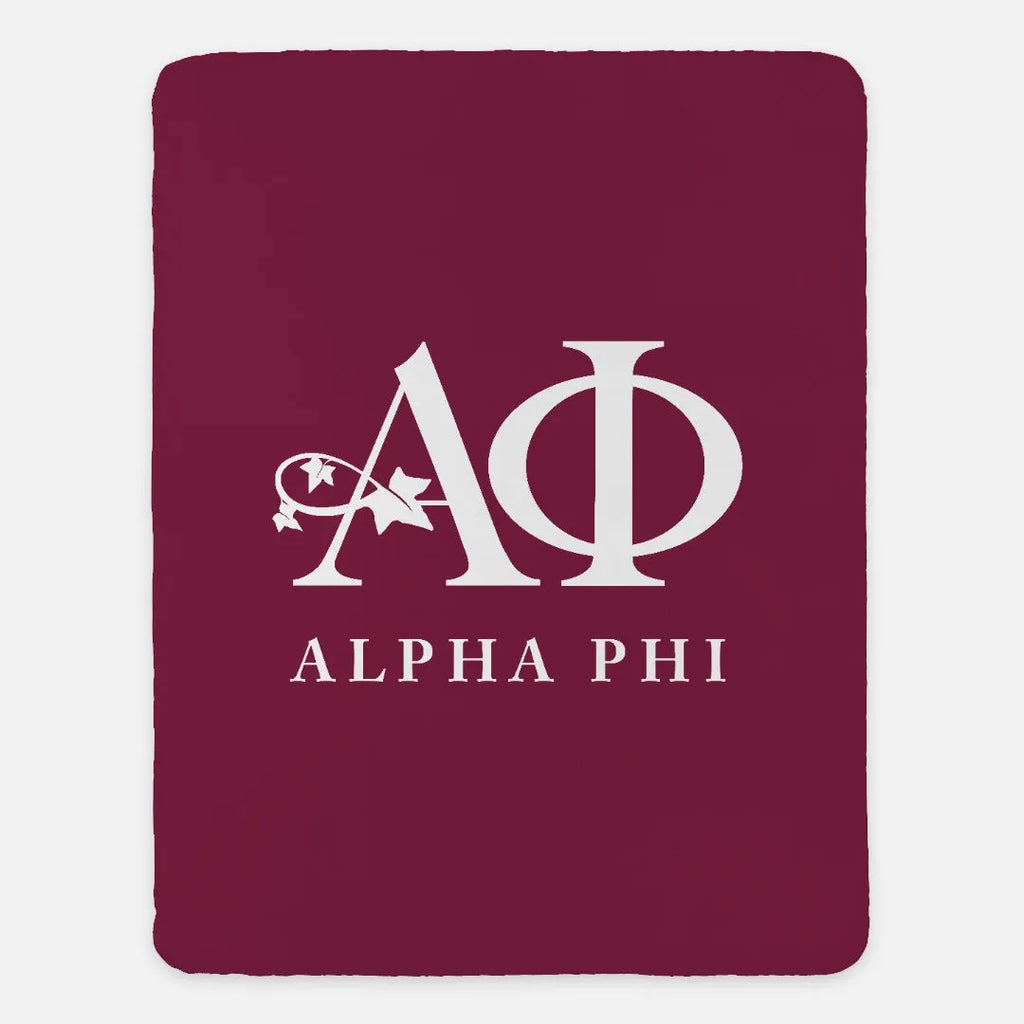 Alpha Phi Traditional Bordeaux Blanket 60"x80" | Gifts and Decor | Festive Fit Home