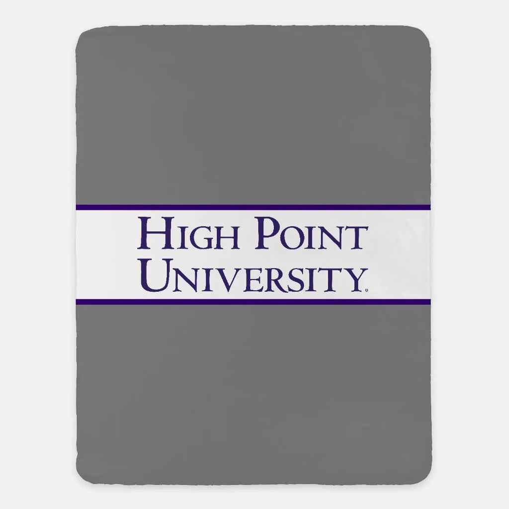 High Point University Blanket - Traditional Gray Band 60"x80" | Custom Gifts | I Official Merchandise | Festive Fit Home